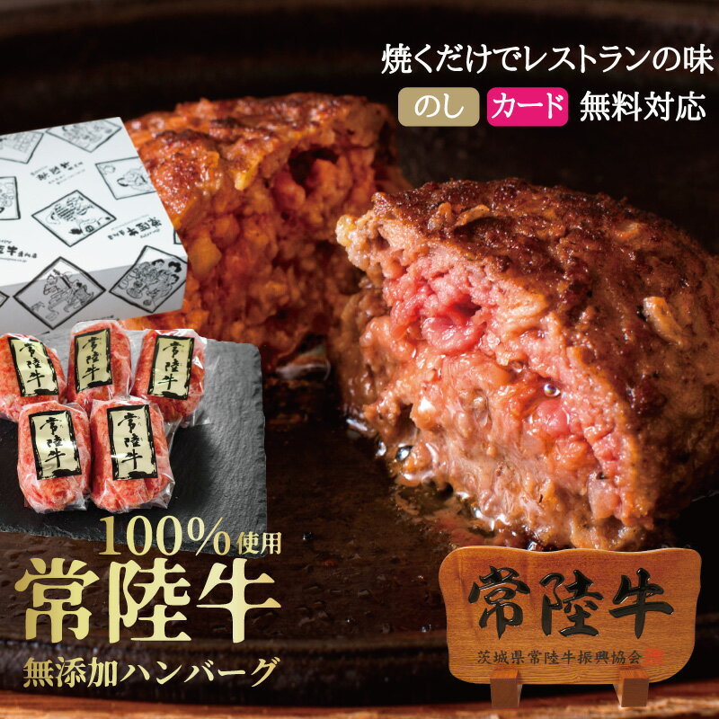 ハンバーグ 無添加 冷凍 父の日 ギフト 肉 内祝い 4000円 お返し 肉 父の日ギフト 誕生日プレゼント 食べ物 常陸牛 100%使用 100g × 5個 牛肉 黒毛和牛 和牛 プレゼント 結婚内祝い 出産内祝い ハンバーグギフト 箱入り 高級 お肉ギフト あす楽