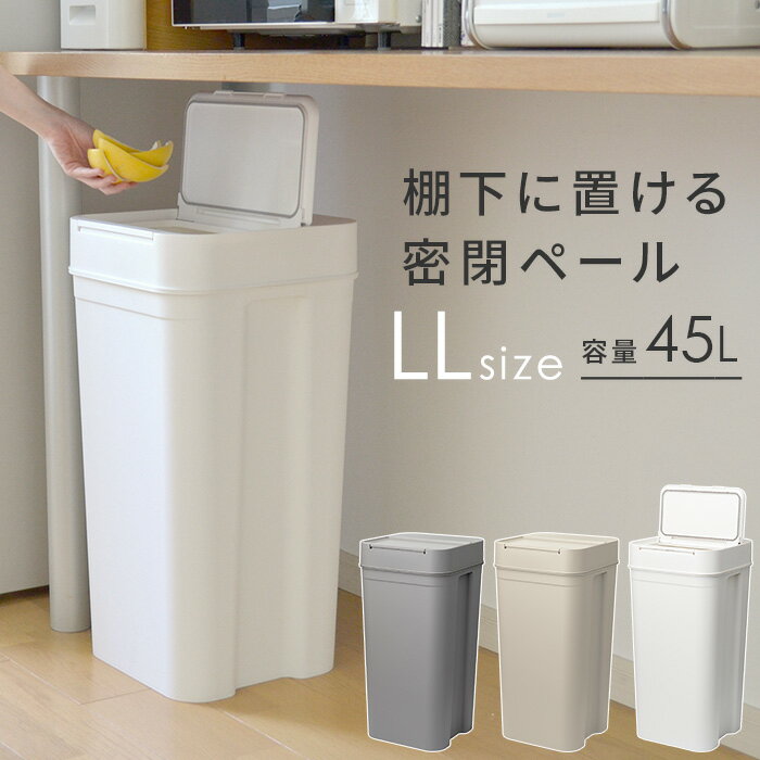 密閉 ゴミ箱 密閉ダストボックス 【 45l 】 ふたつきゴミ箱 ふた付き ごみ箱 匂い 漏れない ダストボックス 生ゴミ ニオイ ペール 袋が見えない ペット 臭わない 分別ごみ箱 蓋つきゴミ箱 トラッシュボックス 防臭 スリム おしゃれ シンプル 分別 Seals シールズ i31 kd2 kd3