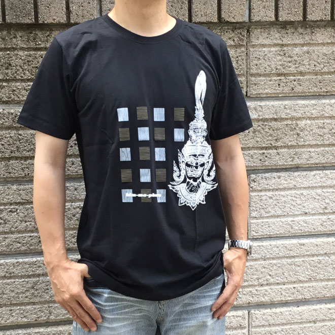 ハヌマーン 神様 Tシャツ tシャツ 半袖 メンズ uネック エスニック アジアン ロゴ 神様 ファッション 綿100% カジュアル おしゃれ プリント 大きいサイズ ゆったり 黒 ロゴ アジアン エスニック 送料無料