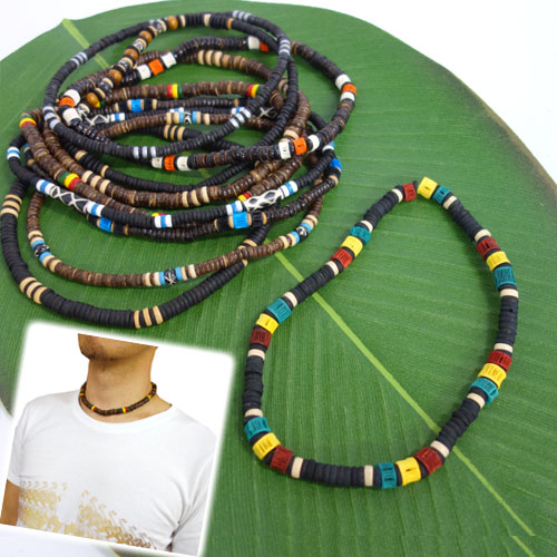 ココナツ ウッドビーズ プチプラ チョーカー ネックレス(ゴムタイプ) ポイント消化 ポイント使用 プチプラ アクセサリー タイ お土産 雑貨 タイ雑貨 送料無...