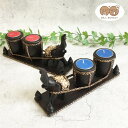 N-Chai キャンドルホルダー キャンドルスタンド 木製 (ぞうさん ダブル型) おしゃれ 天然木 木目 木 シンプル ティーライト ミニ 卓上 家 安全 ク...
