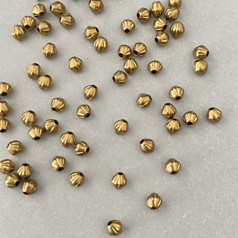 Rakuten - [ 10pcs ] 真鍮 デザインパーツ 3mm そろばん ビーズ 樽 ブラス チャーム メタル パーツヴィンテージ風真鍮パーツ tp-10102