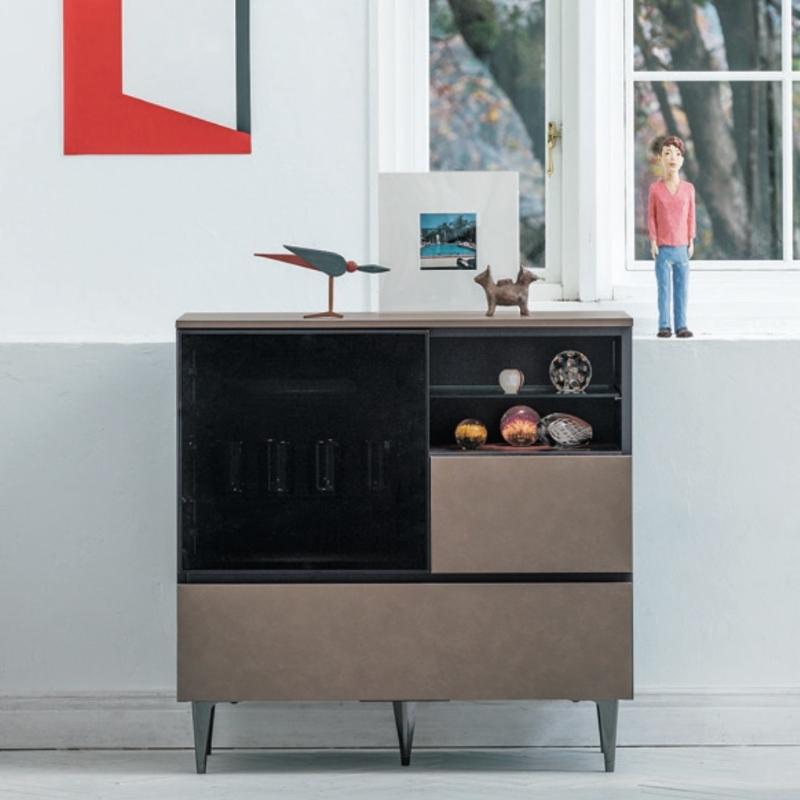 ゼノノワール サイドボード 幅90cm ZL-90UD ガラス扉タイプ ラッピング天板 XENO NOIR 綾野製作所 おしゃれ【受注生産】(3)