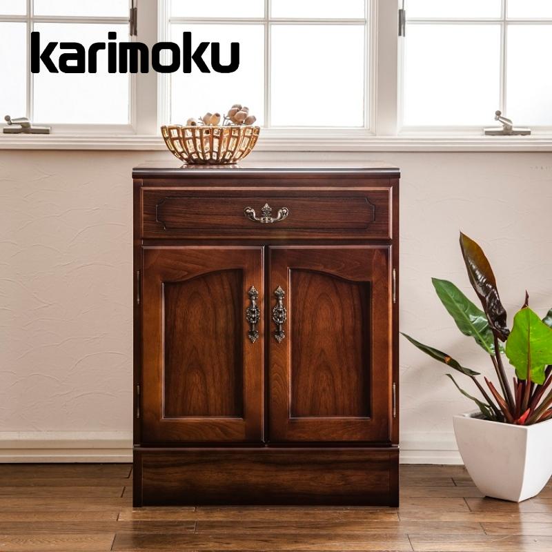 乐天商城 - カリモク キャビネット 板扉 幅59.5cm QC1905NK サイドボード コロニアルシリーズ karimoku 国産 【受注生産】