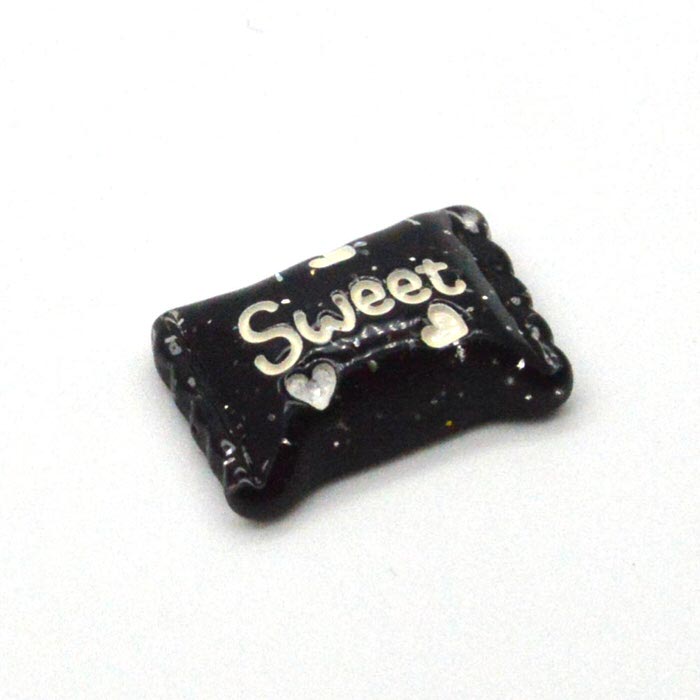 【3セット】 デコパーツ キャンディー クリーム 黒 4個セット | UVレジンとキャンディーパーツで簡単に！ / キャンディー デコパーツ 黒 パーツ ハンドメイド クラフト カラフル ビーズ 手芸 スイーツ 手作り UVレジン レジン レジン液 シュ