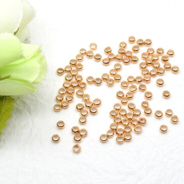 カシメ玉 ピンクゴールド?3.0mm 約100個 | ストラップ製作には欠かせないカシメ玉 素材 材料 / ネックレス イヤリング 手芸 材料 手芸 パーツ ハンドメイド (手芸・クラフト アクセサリーキット) 素材 材料
