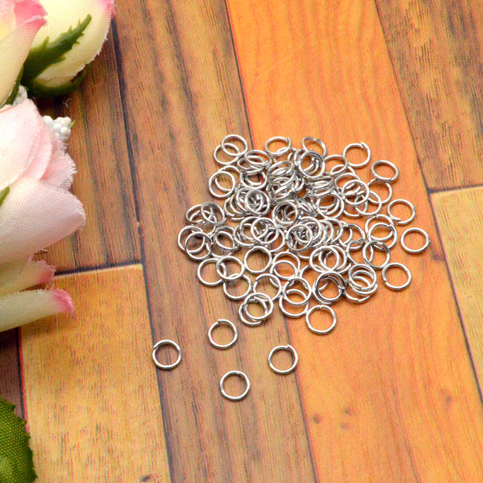 【100円均一】 丸カン ロジウム 4mm 約100個 | レジンやハンドメイドアクセの必需...