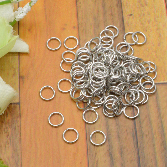 【100円均一】 丸カン ロジウム 7mm 約100個 | レジンやハンドメイドアクセの必需品の丸カンが大量！ 手芸 パーツ / UVクラフト アクセサリーキット キーホルダー ピアス イヤリング (手芸・クラフト アクセサリーキット) 手芸 パーツ ninastore-10000383 レジンアクセサリーパーツのニーナ サンプル画像3