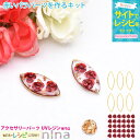 お一人様2つまで 赤いバラピアスパーツを作るキット | 薔薇 UVレジン リーフ型 手芸 レジン枠 レジン アクセサリー 赤 材料 イヤリング 素材 大人 ピア...