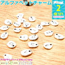 お一人様2つまで アルファベット 英字 イニシャル チャーム シルバー 2個セット A-M | ネックレス アルファベットチャーム 銀 イニシャルチャーム 材料...