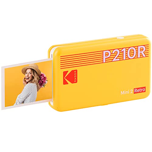 コダック Kodak Mini 2レトロ スマホプリンター／インスタントプリンター／チェキプリンター［イエロー／写真 5.3x8.6cm］ プリンター * 8シート入り