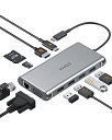 FF10-in-1 YIYOO USB C nu 2021V^}`|[g USB C A_v^[ 10-in-1 USB Type C HDMInu ϊ A_v^[ lC ^Cv C nu 100W PD[dA4K HDMIAVGAA2 * USB 3.1A2 *USB 2.0ARJ45 C[TlbATF/SDJ