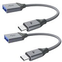 Rampow USB Type C to USB 3.0 変換アダプタ 二個セット/20CM OTG対応 MacBook Pro Sony Xperia XZ/XZ2 Samsung USB C to USB 3.0 5Gbps高速データ転送 在宅勤務支援