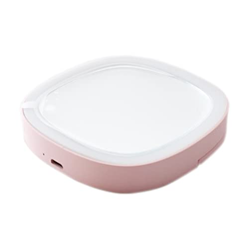 色：ピンク メディク LEDライト付きコンパクトミラー パステル 化粧鏡 携帯サイズ 手鏡/卓上ミラー USB充電 3段階調光 メイクミラー ピンク MCH-A105-PK