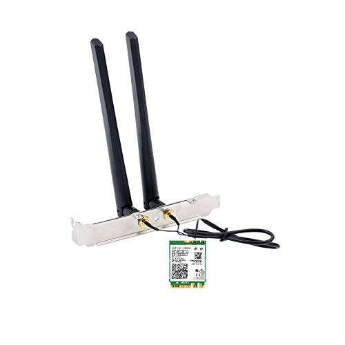 AX210 WiFi 6e lanカード AX210NGW はWiFiを6GHz 2230 2x2 AX BT 5.2 トライバンドに拡張 RF ケーブル (11 インチ) 5dBi 高利得アンテナとブラケット