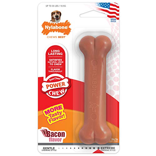 Nylabone Dura Chew Wolf Bacon Flavored Bone Dog Chew Toy by Nylabone