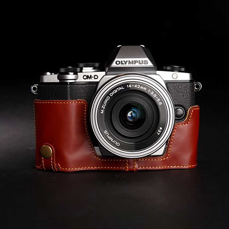 訳あり品 OLYMPUS OM-D E-M10 専用 レザー ケース Brown ブラウン TP Original カメラケース おしゃれ 本革 牛革 速写ケース ボディー..