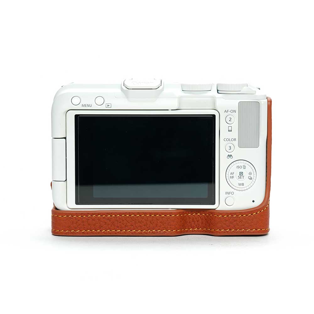 Canon EOS R50 V 専用 レザー ケース Volcano ボルケーノ TP Original カメラケース おしゃれ 本革 牛革 速写ケース ボディーハーフケース 底面開閉 バッテリー交換可能 キャノン イオス TB06EOSR50V-LB