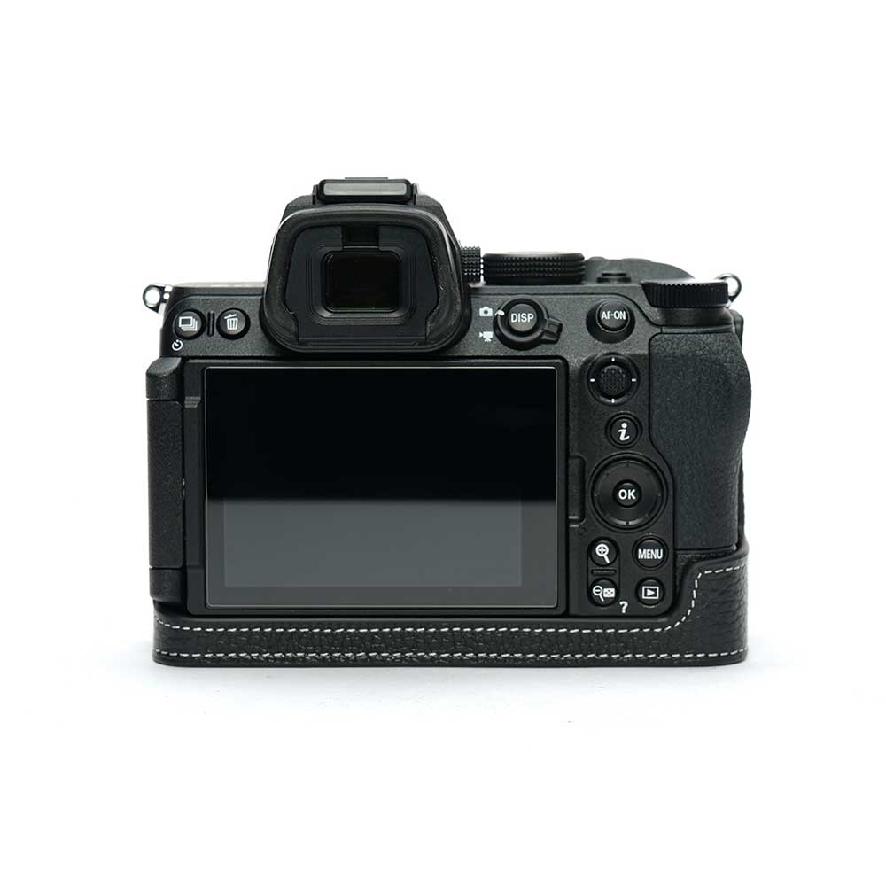 Nikon Z5II 専用 レザー ケース Black ブラック TP Original カメラケース おしゃれ 本革 牛革 速写ケース ボディーハーフケース 底面開閉 バッテリー交換可能 ニコン TB06Z52-BK