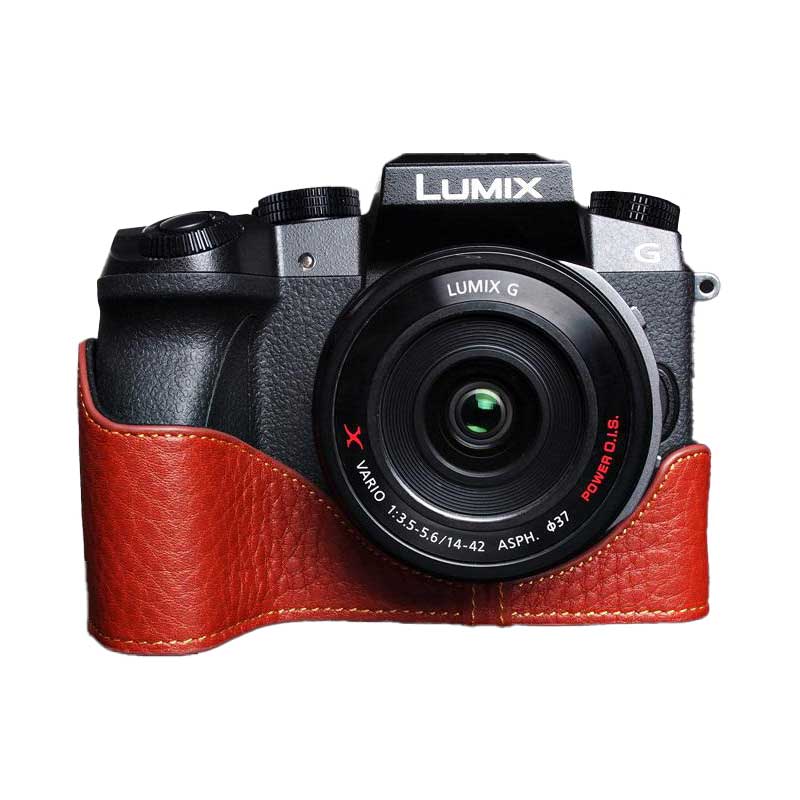 カメラケース TP Original Panasonic LUMIX G7 用 レザー ケース Brown ブラウン おしゃれ 本革 牛革 速写ケース ボディーハーフケース 底面開閉 バッテリー交換可能 パナソニック ルミックス TB06G7-BR