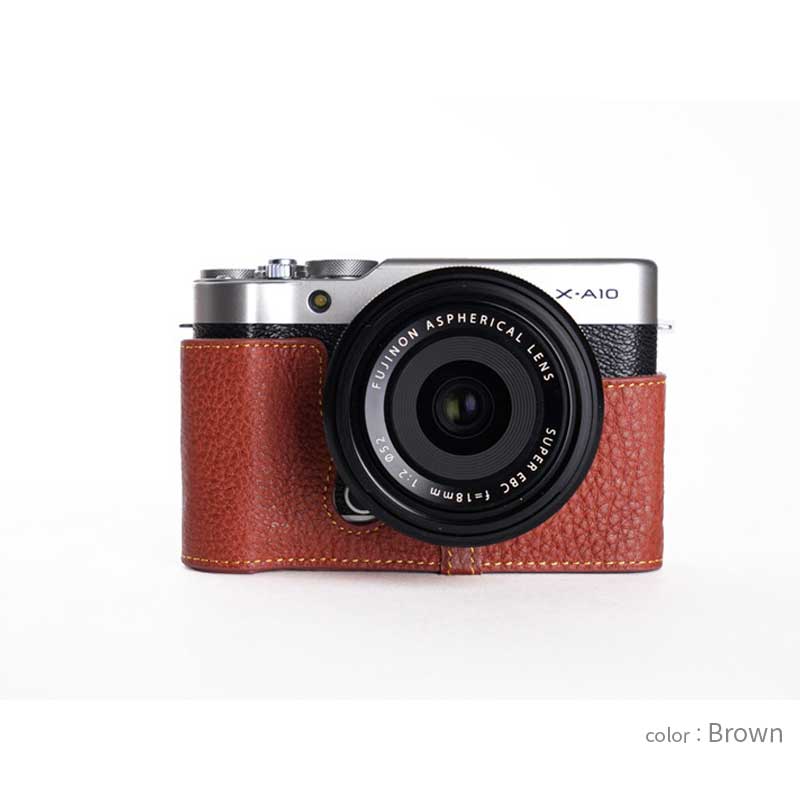 【50%OFF】 FUJIFILM X-A10 用 レザー ケース 2colors Black Brown TP Original カメラケース おしゃれ 本革 牛革 速写ケース ボディーハーフケース 底面開閉 バッテリー交換可能 フジフィルム 富士フイルム 海外モデル アウトレットSALE TB06XA10