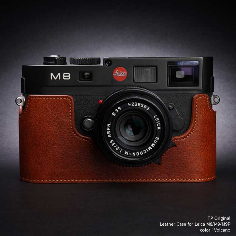 カメラケー TP Original Leica M8/M9/M9P 専用 レザー ケース Volcano ボルケーノ おしゃれ 本革 牛革 速写ケース ボディーハーフケース TB05M8-LB