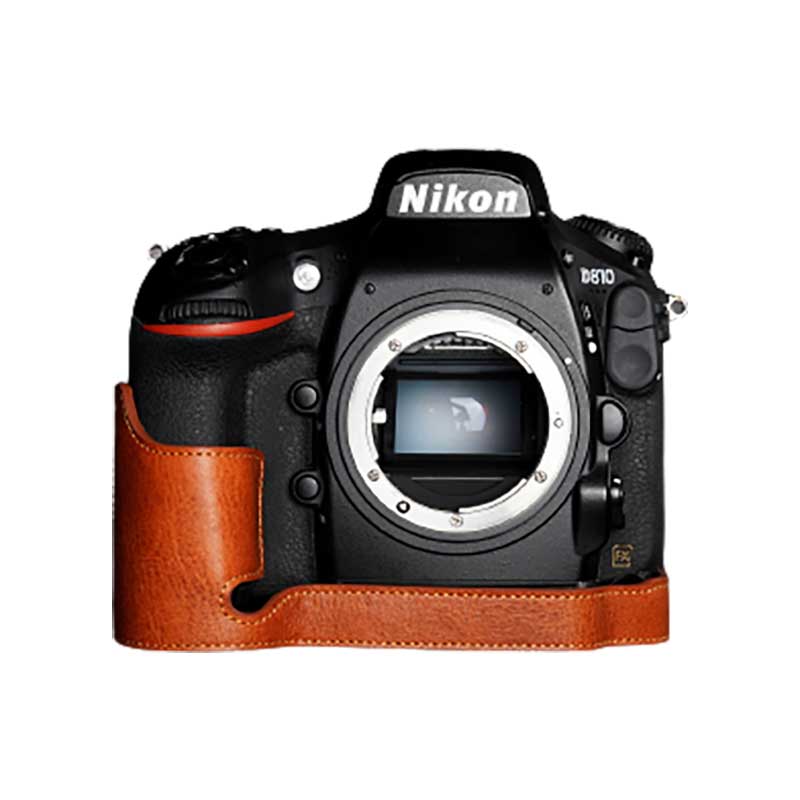 カメラケース TP Original Nikon D810 D800 用 レザー ケース Volcano ボルケーノ おしゃれ 本革 牛革 速写ケース ボディーハーフケース 底面開閉 バッテリー交換可能 TB06D810-LB