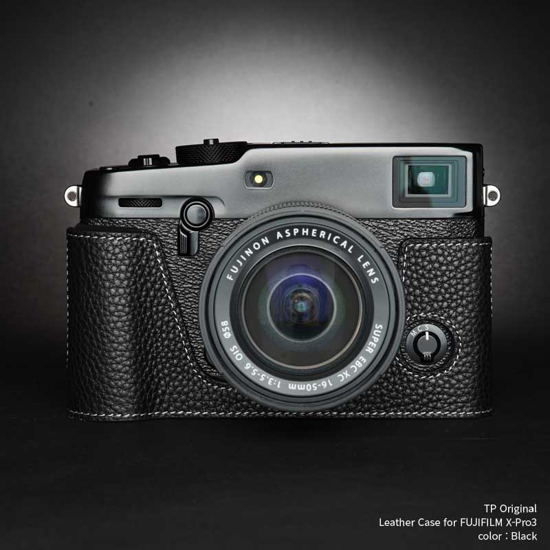 『ご予約受付中』TP Original Leather Camera Body Case for FUJIFILM X-Pro3 Black ブラック フジフイルム 本革 カメラケース レザーケース おしゃれ デジタルカメラ ケース 速写ケース EZ Series 底面開閉 バッテリー交換可能
