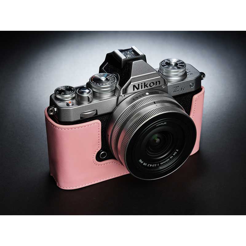 訳あり品 Nikon Zfc 専用 レザー ケース Pink ピンク TP Original カメラケース おしゃれ 本革 牛革 速写ケース ボディーハーフケース 底面開閉 バッテリー交換可能 ニコン TB06ZFC-PK