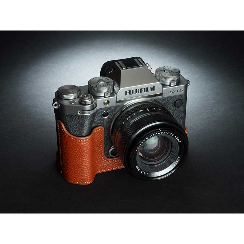 FUJIFILM X-T5 専用 レザー ケース Volcano ボルケーノ TP Original カメラケース おしゃれ 本革 牛革 速写ケース ボディーハーフケース 底面開閉 バッテリー交換可能 フジフィルム 富士フイルム TB06XT5-LB