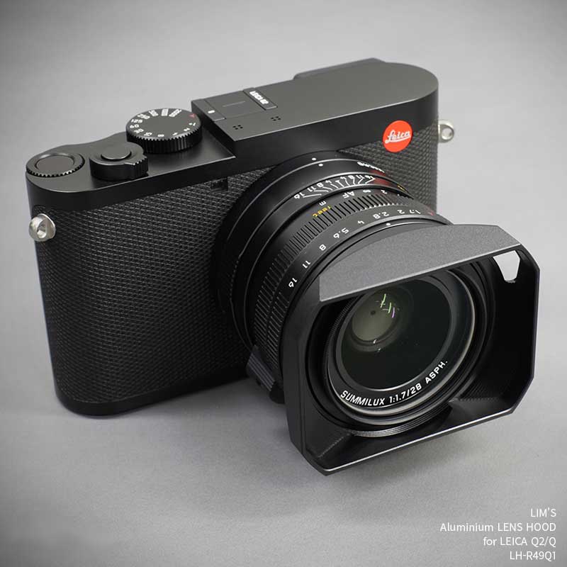 LIM'S Aluminium LENS HOOD for LEICA Q2/Q LH-R49Q1 Black ブラック ライカ Q2/Q用 メタルレンズフード Aluminum 6061 アルミニウム6061 高品質 レンズフード おしゃれ かっこいい カメラアクセサリ カメラ用品 リムズ 日本正規販売店