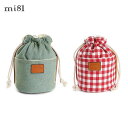 mi81 巾着ポーチ Mサイズ 2colors MD02 ポーチ コットン カメラポーチ レンズポーチ Cotton Printed Pouch おしゃれ かわ...