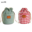 mi81 巾着ポーチ Lサイズ 2colors MD03 ポーチ コットン カメラポーチ レンズポーチ Cotton Printed Pouch おしゃれ かわいい 巾着 きんちゃく袋 カメラ女子 メンズ レディース 女子 ファッション デザイン お散歩 旅行 camera pouch lens pouch
