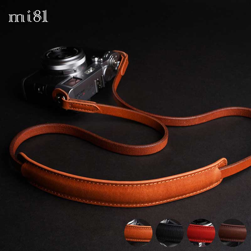 カメラストラップ mi81 ショルダーパッド レザー ネックストラップ MN401 4colors 丸リング タイプ Shoulder pad neck strap おしゃれ かわいい 牛革 本革 ミラーレスカメラ 一眼レフ デジタルカメラ クラシックカメラ シンプル ストラップ カメラ女子