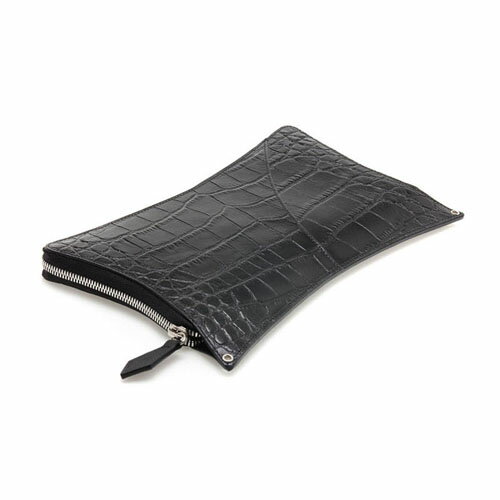 FROM PJ おしゃれ レザー ジップウォレット Star Big Wallet ST-103 CD Black(ブラック) クロコ型押し ファッション 長財布 メンズ レディース 男女兼用 ハンドメイド ジッパー ラウンドファスナー ラウンドジップ サイフ ウォレット クラッチバッグ ビッグ