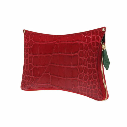 FROM PJ おしゃれ レザー ジップウォレット Star Big Wallet ST-103 CD Red(レッド) クロコ型押し ファッション 長財布 メンズ レディース 男女兼用 ハンドメイド ジッパー ラウンドファスナー ラウンドジップ サイフ ウォレット クラッチバッグ ビッグ