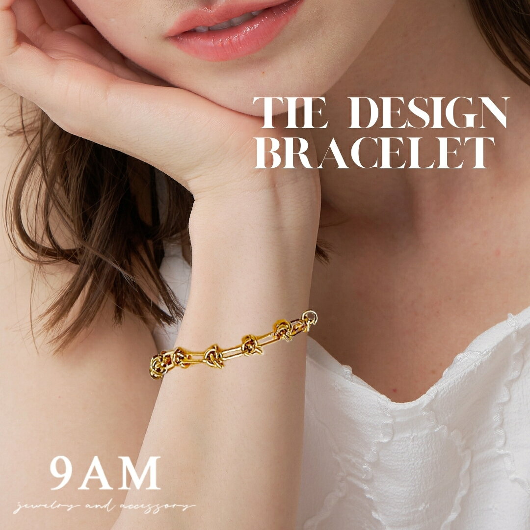 楽天9am-jewelry＆accessory【28H限定MAX半額クーポン】ブレスレット ステンレス チェーンブレスレット レディース　316L つけっぱなし チェーン ステンレス シンプル ノット ゴールド シルバー バングル プール ジム 太め おしゃれ