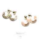【3点で30%OFF】ピアス 金属アレルギー対応 フープ 大ぶり マーブル ビジュー パール デイリー 上品 レディース ジュエリー 大人可愛い プレゼント チタン イヤリング チタンポスト 18Kコーティング 大ぶり