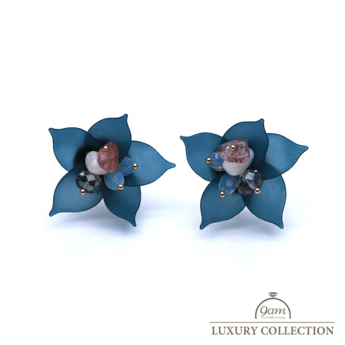 【8,000円以上で半額】イヤリング 花 フラワー チタン 金属アレルギー対応 大ぶり