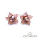 【2点で70%OFF対象商品】イヤリング 花 フラワー チタン 金属アレルギー対応 大ぶり
