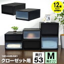 【12個セット特価】収納ケース 引き出し 収納ボックス 収納チェスト 1段 奥行53cm 高さ22cm クローゼット収納 マットブラック 黒【140-A45/140-A81】モノトーン 限定カラー 衣類収納 衣装ケース プラスチック製 中が透けない ツヤなし 日本製 国産 男前【送料無料】