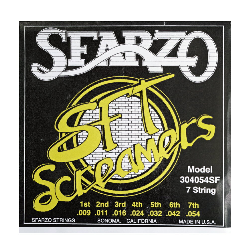 SFARZO　SFT Screamers 304054SF 7弦用 .009-.054　ギタリストのためだけに開発された新世代の高品質弦！　Jake Cloudchair使用弦　【ゆうパケット対応可能】