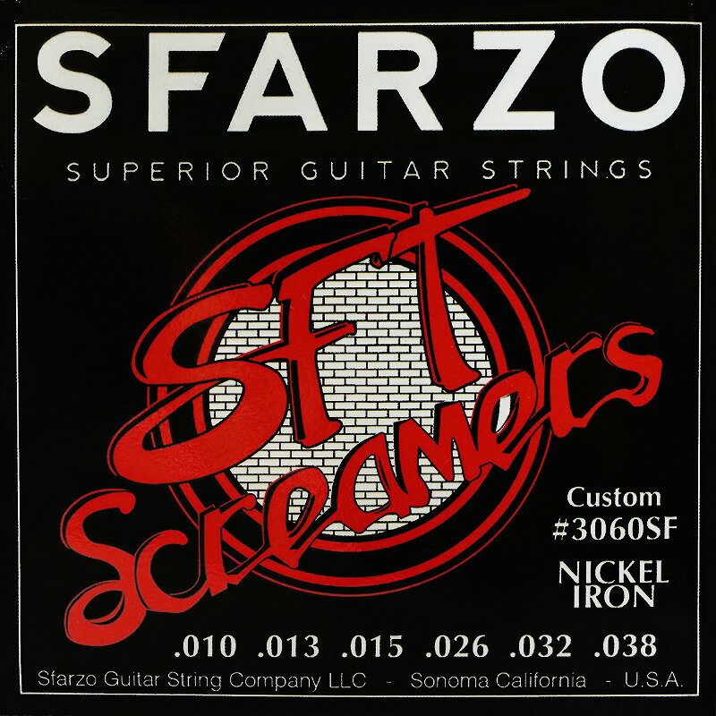 SFARZO SFT Screamers 3060SF .010-.038 ギタリストのためだけに開発された新世代の高品質弦！ Jake Cloudchair使用弦 【ゆうパケット対応可能】