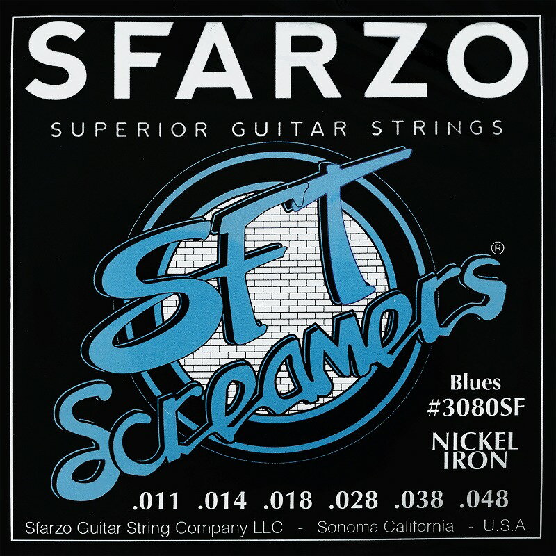 SFARZO SFT Screamers 3080SF .011-.048 ギタリストのためだけに開発された新世代の高品質弦！ Jake Cloudchair使用弦 【ゆうパケット対応可能】