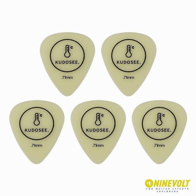 9℃　オリジナルピック 0.71mm 蓄光タイプ 5枚入り / アメリカ製 ギター ピック 蓄光 夜行【ゆうパケット対応可能】