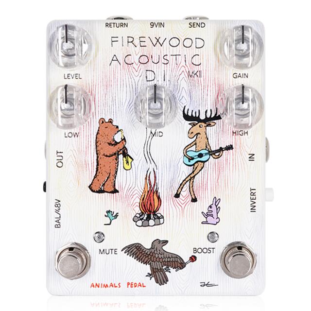Animals Pedal　Firewood Acoustic D.I. MKII　/ アニマルズペダル 3種類のEQ (High、Mid、Low)、エフェクトループを搭載したアコースティックギター用DI / ギター エフェクター