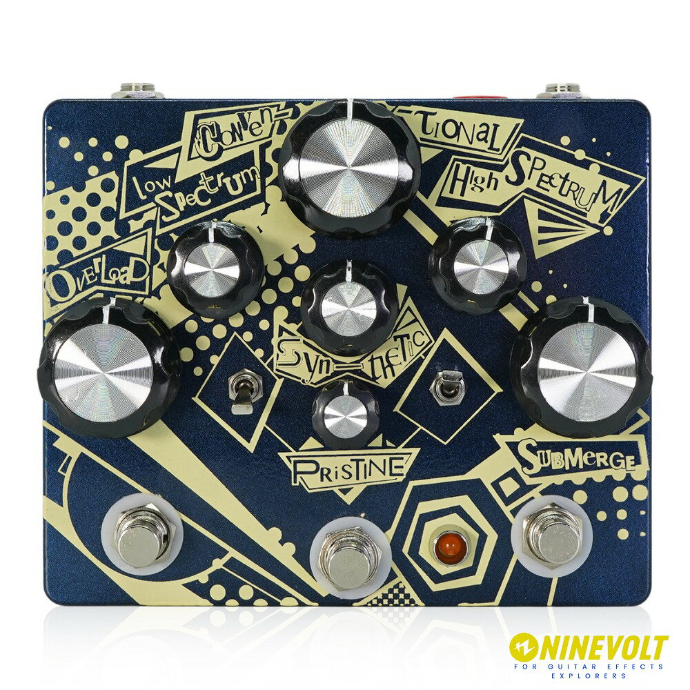 種類：ファズ アダプター：9Vセンターマイナス 電池駆動：- コントロール：Conventional、Synthetic、Pristine、Overload、High Spectrum、Low Spectrum、Submerge、Dozen Hungry Robot Pedals / The Collective ハングリーロボットペダルズ / ザコレクティブ Hungry Robot Pedals The Collectiveは、全く新しく設計されたファズペダルです。複雑な設計で、最も熱烈にファズを愛するプレイヤーのための真に新しいファズで、多数の内部コントロールでトーンを絞り込み、多数のコントロールノブで広く音色を調整できます。 The Collectiveの中には3つのファズ回路があり、2バンドフィルターとフィードバックループを組み合わせています。 ペダルトップにあるConventionalノブはトラディショナルなサウンドのファズです。カオスなファズとバランスを取って調整することができます。 Low SpectrumとHigh Spectrumはアクティブなステートバリアブルフィルターです。 SyntheticノブはCMOSを使用したロジックベースのファズで、ベルクロファズやシンセ、ゲート、グリッチトーンを表現します。Pristineノブを使えば、クレイジーなトーンにクリーントーンをミックスして音色をバランスさせます。Overloadノブは内部フィードバックループへのシグナルレベルで、ファズの出力がフィードバックして発振や危険なトーンを生み出します。Overloadノブの下にあるフットスイッチでフィードバックループのモメンタリON/OFFが可能です。トグルスイッチでフィードバックループを常時ONにすることもできます。 Submergeノブは、モノフォニックサブオクターブファズです。Syntheticファズ同様、CMOSベースのゲーテッドファズです。オクターブ下を常時加えるトグルスイッチや、一時的に加えるモメンタリフットスイッチがあります。 これらを組み合わせて、全く新しいギタートーンを生み出すことができます。 ●コントロール ・Conventional：トラディショナルファズの音量を調整します。 ・Synthetic：Syntheticファズの音量を調整します。 ・Pristine：クリーンミックスレベルを調整します。 ・Overload：フィードバックループのフィードバック量を調整します。 ・Overloadトグルスイッチ：上側にするとフィードバックループが常時ONとなります。 ・Overloadフットスイッチ：踏んでいる間フィードバックループがONになります。 ・Submerge：Submergeファズの音量です。モノフォニックサブオクターブ（オクターブ下）の音量です。 ・Submergeトグルスイッチ：上側にするとサブオクターブが常時ONになります。 ・Submergeフットスイッチ：踏んでいる間サブオクターブがONになります。 ・中央のフットスイッチ：エフェクトON/OFFを切り替えます。 ●内部コントロール Conventional Fuzz：Character、Bias1、Bias2：ファズのキャラクター、およびバイアスコントロールでConventionalファズの音色を調整します。 Clean Blend：クリーントーンがEQ/Flatスイッチ：EQセクションをバイパスするかどうかを切り替えます。 EQセクション：Lowスイッチ/Midトリム/Highスイッチ：クリーントーンのEQセクションで、高域と低域の音色はスイッチで、中域はトリムポットで調整します。 Synthetic Fuzz：Sensitivity、Filter Bank：ゲートの強さをSensitivityで、Filter Bankスイッチはローパスの設定をします。 Submerge：Sensitivity、Filter Bank、Gain：Gainはプリゲイン、Filter Bankはローパスフィルターの設定、Sensitivityはサブオクターブの応答を調整します。 ●スペック 駆動：センターマイナスDC9V（電池はお使いになれません） 消費電流：97mA 【 Hungry Robot Pedals 】 Hungry Robot Pedalsは、2012年に設立されたハンドメイドエフェクターブランドです。 当初はオリジナル回路の設計に費やし、ハイクオリティなトーンを学び、2014年に本格的にエフェクターブランドとして始動しました。 独創的なデザイン、オリジナリティなサウンドを基本に、多くのラインナップを制作しています。