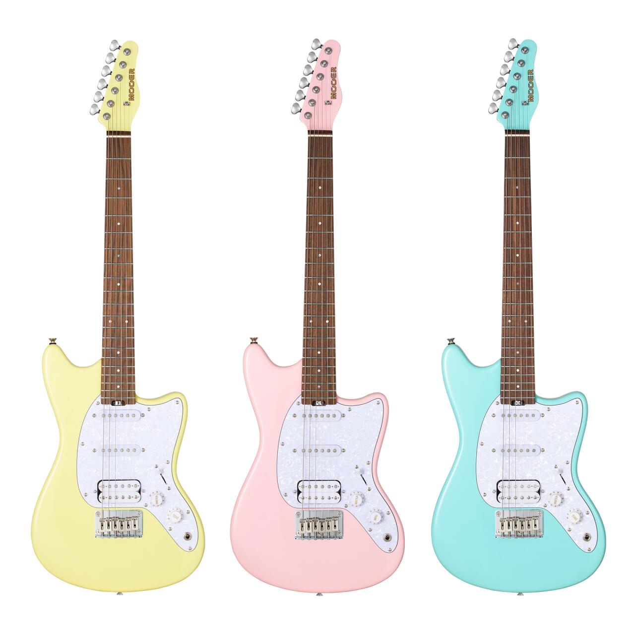 こちらの商品の箱は輸送箱専用のため、潰れや汚れ等がございます。 当店では輸送箱は商品保護の流通用資材と認識しております。 そのため、輸送箱の汚れやシール痕、へこみ等の商品本体に影響のない損傷につきましては初期不良対象外とさせていただきます。 Mooer / MLT10 ムーアー / エムエルティーテン Mooer MLT10は、軽量でスタイリッシュなオフセットスタイルのボディを持つエレキギターです。サテンフィニッシュのローステッドメイプルネックによる高い演奏性と堅牢性を実現しています。24インチスケールを採用することで、手の小さなプレイヤーでも演奏しやすくなりました。 ローズウッド指板による柔らかなフィンガリングを実現しています。ボディはグロスフィニッシュのポプラで、軽量でも音色に妥協はしていません。 ピックアップはSSH配列で、ネックとミドルはシングルコイル、ブリッジはハムバッカーピックアップを搭載し、これらは5Wayセレクターで選択できます。 ヘッドに入るMooer GGWロゴは、2019年に設立された最先端のギター工場、GTRS Guitar Worksです。ギター技術と製造の専門チームによる優れた品質のギターを制作しています。 ●スペック モデル:MLT10 ネック:ローステッドメイプル ネックフィニッシュ:サテン ペグ:Mooer S-1 ナット:ボーン タイプ:Standard C 指板:ローズウッド 指板曲率:12''(305mmR) フレット:20 ニッケルシルバー スケール長:24'' (610mm) ネック調整:デュアルアクションスチール ボディ:ポプラ ボディ塗装:グロス ストラップピン:Chrome ブリッジ:Mooer TS-1 ピックアップ:Neck:MS-1N シングルコイル / Middle:MS-1Mシングルコイル / Bridge:MS-1Bハムバッカー コントロール:ボリューム/トーン/ピックアップ 5ポジションスイッチ 弦:9-46 【Mooer】Mooer Audioは、最先端の技術を投入し、様々な電子楽器やオーディオ機器を研究、製作を行っています。常に技術革新と追求を行い、トップレベルの機材によって音楽の楽しみを、そして、プレイヤー目線で最高のサービスを提供し続けます。