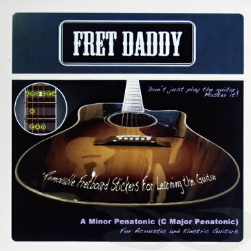 Fret Daddyスケール教則シール 【マイナーペンタトニックスケール(Aスケール)(エレキ/アコースティックギター用)】 【ゆうパケット対応可能】