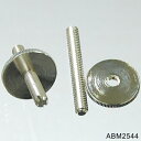 【エービーエム】 ”『ABM2544Naged　ABR-1用　スタッド/サムホイールセット ニッケルエイジド加工（インチ規格）』 T.O.M(Tune-O-Matic)ABR-1タイプブリッジ用のスタッド/サムホイールのセットです。 サムホイールはベルブラスの削り出し、スタッドはカーボンスチール削り出しによって製作されています。弦の振動をしっかりと楽器へ伝え、楽器本来の響きを一切損なうことなく引き出します。 ■対応ブリッジ ABM2500-RE ビンテージABR-1タイプブリッジ（インチ規格） ■製品概要 　ABR-1用　スタッド/サムホイールセット（インチ規格） 　スタッドサイズ：インチ規格（直径4mm） 　表面処理：ニッケルめっき（エイジド加工） ■付属品 　サムホイール x 2個 　スタッド x 2個 ■材質 　サムホイール：ベルブラス削り出し 　スタッド：カーボンスチール削り出し ■製造国 　ドイツ ドイツの老舗パーツブランド「ABM」について ■About ABM ABMは、エレクトリックギターが誕生して間もない1949年に設立されたエレクトリックギターおよびエレクトリックベース用の金属パーツ会社です。 私たちが一番大事にしているのは、パーツによるサスティーンを最大限に引き出すことです。そのために、私たちは全てのパーツをブラスやスチール、アルミニウムブロックから精密な削り出し加工技術により製作しています。 また、私たちが製作するのはスタンダードなパーツだけではありません。 ひとりひとりのプレイヤー、ひとつひとつの楽器に完璧にフィットするような特別なパーツを製作してきました。 弦の幅や溝の深さ、角度、パーツの大きさや形、そしてデザインに凝ったものなど様々でした。 そしてこのひとつひとつの貴重な経験全てが、私たちのプロダクトに生かされ続けています。 現在、私たちは世界中のプレイヤー、楽器メーカーのために約1,200種類のパーツを製作しています。 ドイツに伝統的に息づくクラフトマンシップと楽器の進化、変遷と共に歩んできた経験を誇りに、プレイヤーの期待を超える高品質で機能的なパーツを提供し続けます。 ■ABMの哲学 楽器のパーツは昔と変わらない方法で、同じ素材で作るのが今でもより良い方法なのでしょうか？ エレキギターの歴史とともに歩んできた私たちABMは、常に自問自答し続けます。今も当時も、私たちが提供できる最高のパーツを製作する姿勢は変わることはありません。 私たちは1949年の創業時以来、パーツによる音の違いは一体何によるものなのか、その秘密の解明に多くの時間と労力を費やしてきました。中でもダイキャスト製と削り出しによる違いの研究はとても有意義なものでした。私たちはこの研究の中から多くの貴重な知識を得ることができました。 私たちのプロダクトは、その長年の研究と経験による成果の答えそのものです。 創業時から受け継がれてきた私たちのプロダクトに対する哲学である、「楽器本来の音を引き出すパーツを製作する」ために私たちが出来ることは何なのか、今までも、そしてこれからもABMの探求は続きます。　